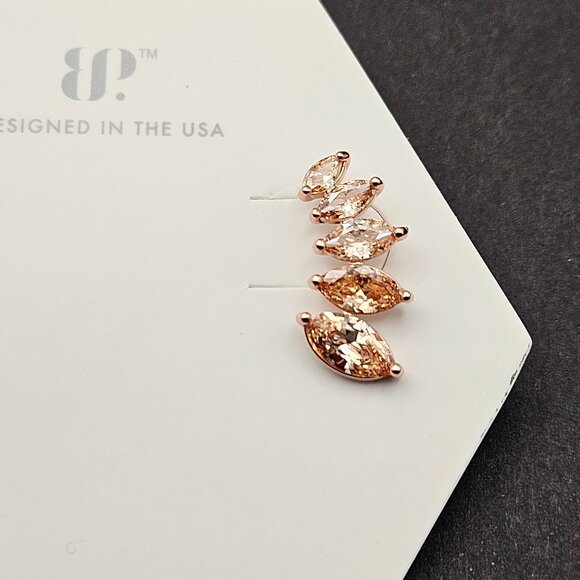 Bomb Party RBP4485 "Follow My Lead" Smokey Topaz Cubic Zirconia Earrings - Picture 3 of 5